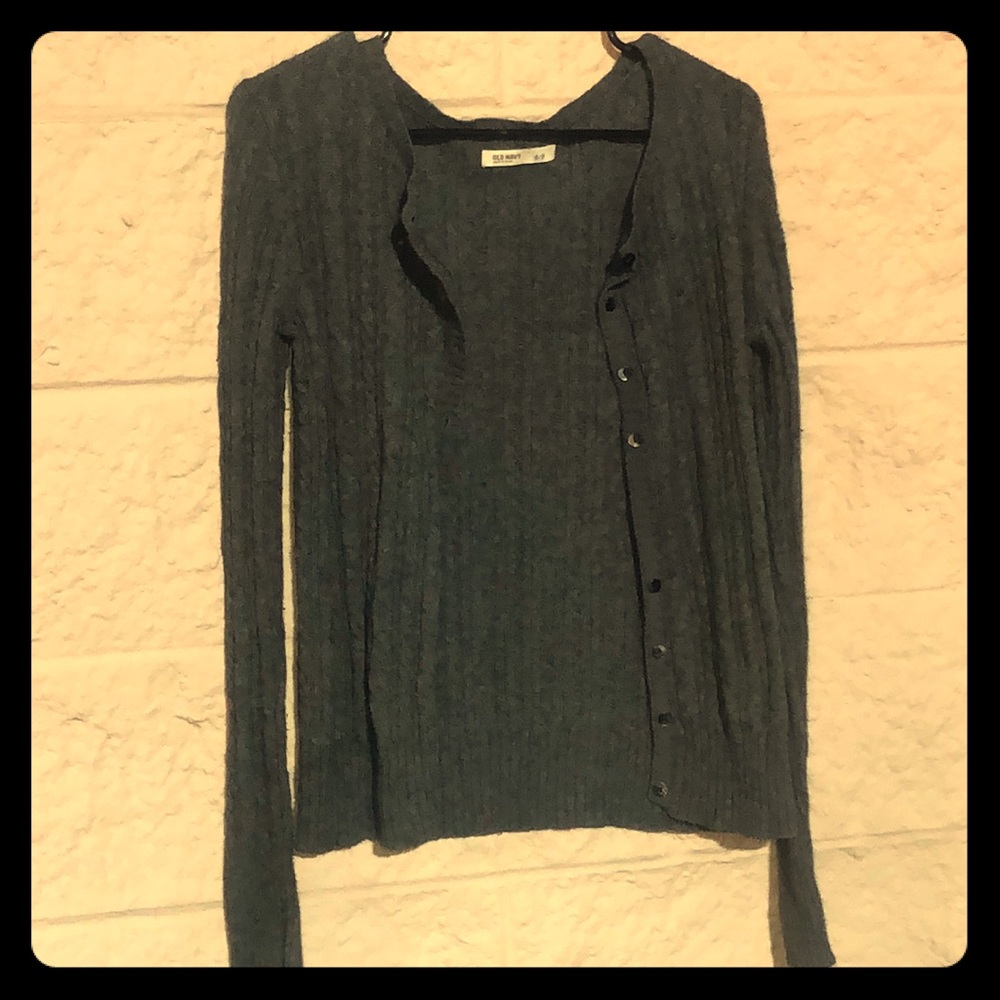 Grey sweater cardigan